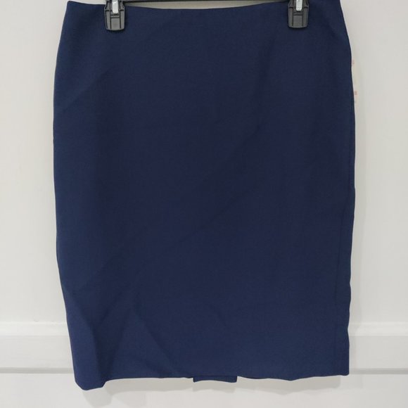 NWT Anne Klein Women's Velvet Pencil Skirt Knee Length Blue Size 10 $80 2A109 - Picture 1 of 2